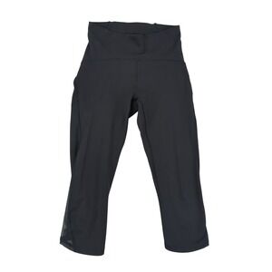 Lululemon Train Times Crop 17"‎ Black Leggings Women's 4 Mesh Athletic W6ADDS